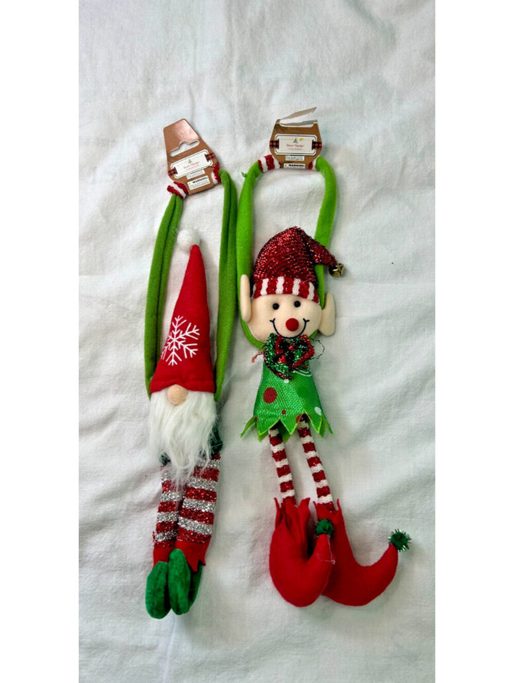 Cute 16-17" Christmas Reusable Door Hanger Elf and Gnome Holiday Christmas